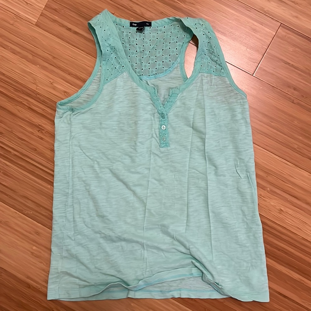 GAP tank sleeveless top mint turquoise XS